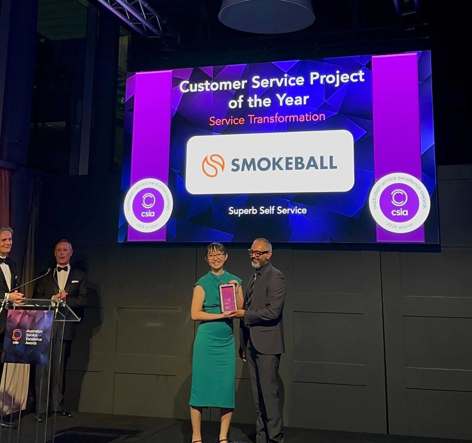 Accepting the CSIA Customer Service Project of the Year award